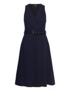 Knit Jcqrd Hrngbne-Dress Knælang Kjole Navy Lauren Ralph Lauren