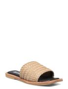 Bialillie Braided Slide Leather Flade Sandaler Beige Bianco