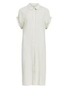Objsanne Tiana S/S Dress Noos Knælang Kjole White Object