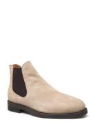 Slhblake Suede Chelsea Boot Støvlet Chelsea Boot Cream Selected Homme