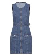 Sl Belted Zip Dress Bh7036 Kort Kjole Blue Tommy Jeans
