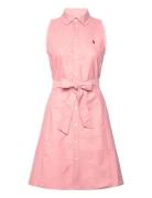 Oxford Sleeveless Shirtdress Knælang Kjole Pink Polo Ralph Lauren