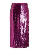 Vietta Midi Sequin Skirt/Dc Knælang Nederdel Purple Vila