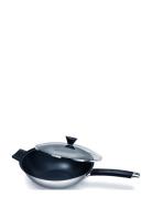 Non Stick Stainless Steel 2Pce Wok And Glass Lid Home Kitchen Pots & P...