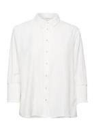 Nolacr Shirt Tops Shirts Long-sleeved White Cream