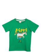 Pippi T-Shirt Tops T-Kortærmet Skjorte Green Martinex