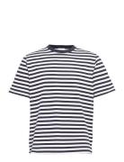 Sami Classic Stripe T-Shirt Designers T-Kortærmet Skjorte Navy Wood Wo...