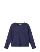 Nkfvicti Ls Knit L Noos Tops T-shirts Long-sleeved T-Skjorte Blue Name...