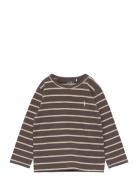 T-Shirt Long-Sleeve Tops T-shirts Long-sleeved T-Skjorte Brown Sofie S...
