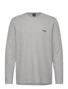 Waffle Ls-Shirt Tops T-Langærmet Skjorte Grey BOSS