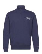 Tjm Reg Signature Half Zip Tops Sweatshirts & Hoodies Sweatshirts Navy...