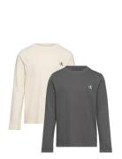 2-Pack Monogram Top Ls Tops T-shirts Long-sleeved T-Skjorte Multi/patt...