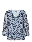 Ihelly Ms Tops Blouses Long-sleeved Blue ICHI