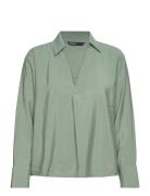 Onlkate L/S V-Neck Top Wvn Tops Blouses Long-sleeved Green ONLY