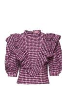 Diga Tops Blouses Long-sleeved Multi/patterned Custommade