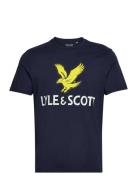 Printed T-Shirt Tops T-Kortærmet Skjorte Navy Lyle & Scott