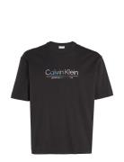 Glitch Logo Modern Comfort Tee Tops T-Kortærmet Skjorte Black Calvin K...