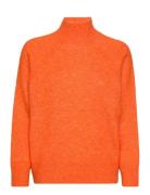 Turtleneck Sweater With Seams Tops Knitwear Turtleneck Orange Mango