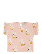 Pelican All Over Ruffle T-Shirt Tops T-Kortærmet Skjorte Pink Bobo Cho...