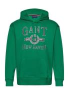Retro Crest Hoodie Tops Sweatshirts & Hoodies Hoodies Green GANT