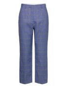 Classic Lady - Summertime Check Bottoms Trousers Straight Leg Blue Day...