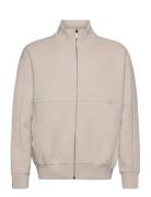 Comfort Debossed Logo Jacket Tops Sweatshirts & Hoodies Sweatshirts Cr...