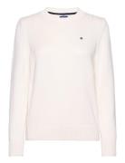 D1. Icon G Cotton C-Neck Tops Knitwear Jumpers Cream GANT