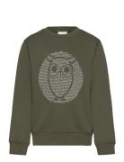 Sweat With Big Owl Print - Gots/Veg Tops Sweatshirts & Hoodies Sweatsh...