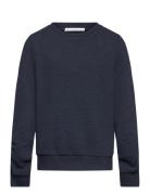 Structured Jaquard Sweater Tops Sweatshirts & Hoodies Sweatshirts Navy...