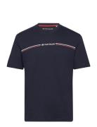 Printed Crewneck T-Shirt Tops T-Kortærmet Skjorte Navy Tom Tailor