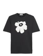 Erna Ii Unikko Placement Tops T-shirts & Tops Short-sleeved Black Mari...