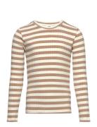 5X5 Classic Stripe Talika Top Tops T-shirts Long-sleeved T-Skjorte Bei...
