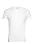 Slim Shield V-Neck T-Shirt Tops T-Kortærmet Skjorte White GANT