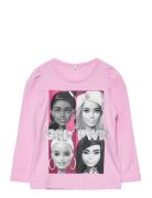 Nmfsemma Barbie Ls Top Sky Tops T-shirts Long-sleeved T-Skjorte Pink N...