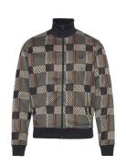 Glitch Tartan Trk Jkt Tops Sweatshirts & Hoodies Sweatshirts Khaki Gre...