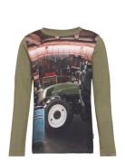 T-Shirt L/S Tops T-shirts Long-sleeved T-Skjorte Khaki Green Minymo