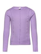 Top With Seams Tops T-shirts Long-sleeved T-Skjorte Purple Lindex