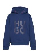 Hooded Sweatshirt Tops Sweatshirts & Hoodies Hoodies Blue Hugo Kids