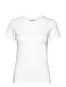 Crew Neck Slim Tops T-shirts & Tops Short-sleeved White Bread & Boxers