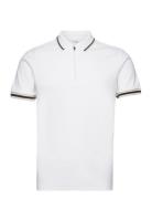 Slhslim-Toulouse Detail Ss Polo Noos Tops Polos Short-sleeved White Se...