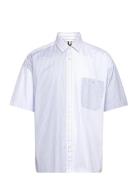S-Drew-Sh-Pw-C1-242 Tops Shirts Short-sleeved Blue BOSS