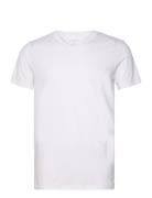 Men's V-Neck Tee, Cotton/Stretch Tops T-Kortærmet Skjorte White NORVIG