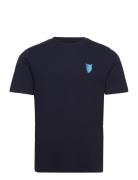 Regular Owl Chest Embroidery T-Shir Tops T-Kortærmet Skjorte Navy Know...