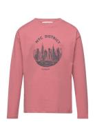 Printed Long Sleeve T-Shirt Tops T-shirts Long-sleeved T-Skjorte Pink ...