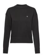Ck Embro Badge Sweater Tops Knitwear Jumpers Black Calvin Klein Jeans