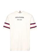 Monotype Sleeve Colourblock Tee Tops T-Kortærmet Skjorte Cream Tommy H...