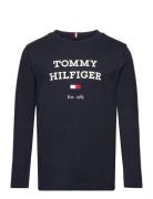 Th Logo Tee L/S Tops T-shirts Long-sleeved T-Skjorte Navy Tommy Hilfig...