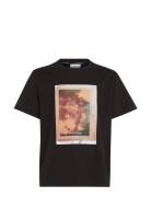 Photo Print T-Shirt Tops T-Kortærmet Skjorte Black Calvin Klein
