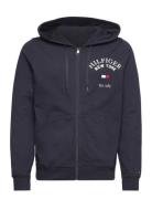 Wcc Arched Varsity Zip Thru Tops Sweatshirts & Hoodies Hoodies Navy To...