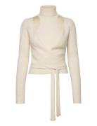 Brushed Alpaca Tops Knitwear Turtleneck Cream Ganni